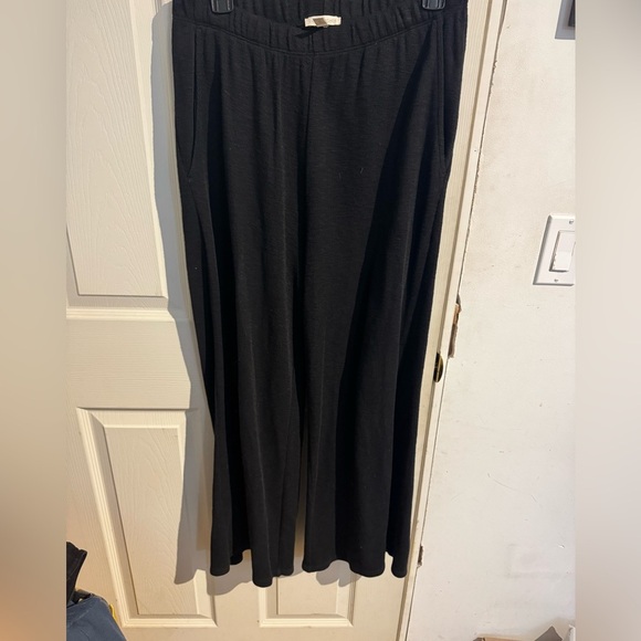 EILEEN FISHER Women's Wide Straight Leg Elastic Waist Pants size Small Black - Picture 3 of 15